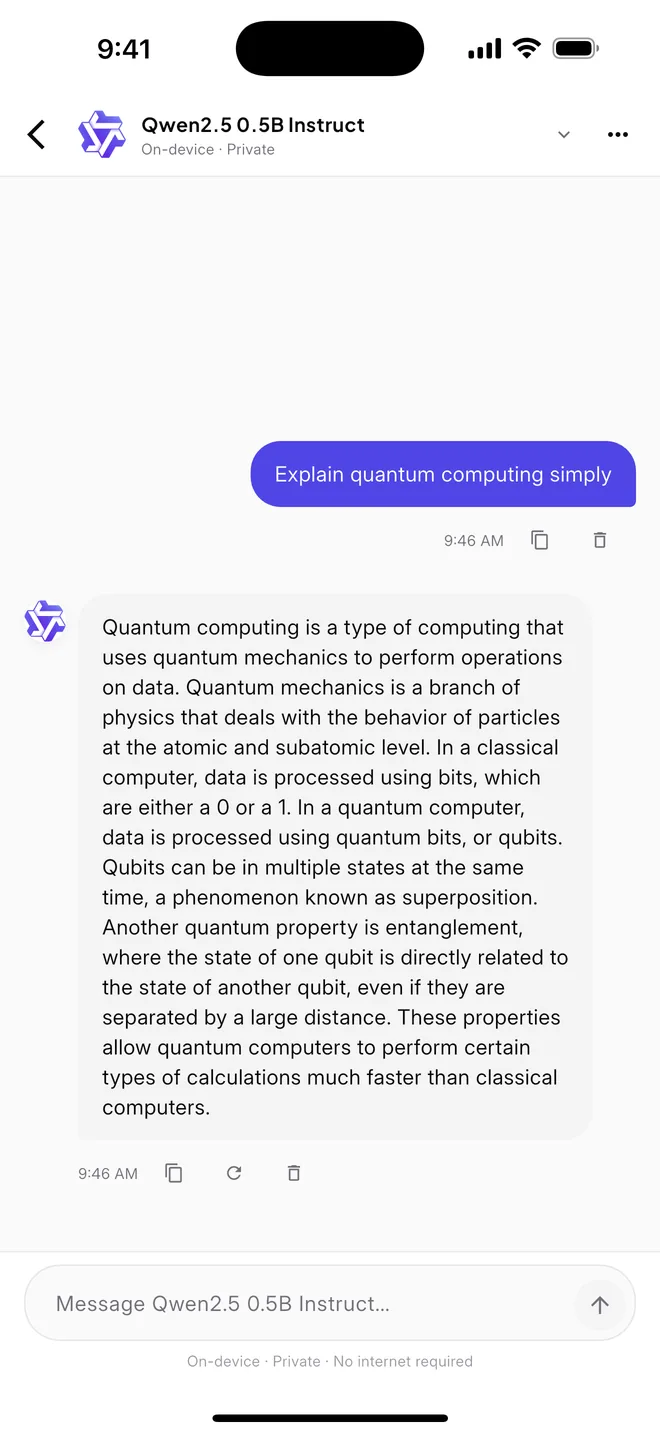 OffRoad chat explaining quantum computing